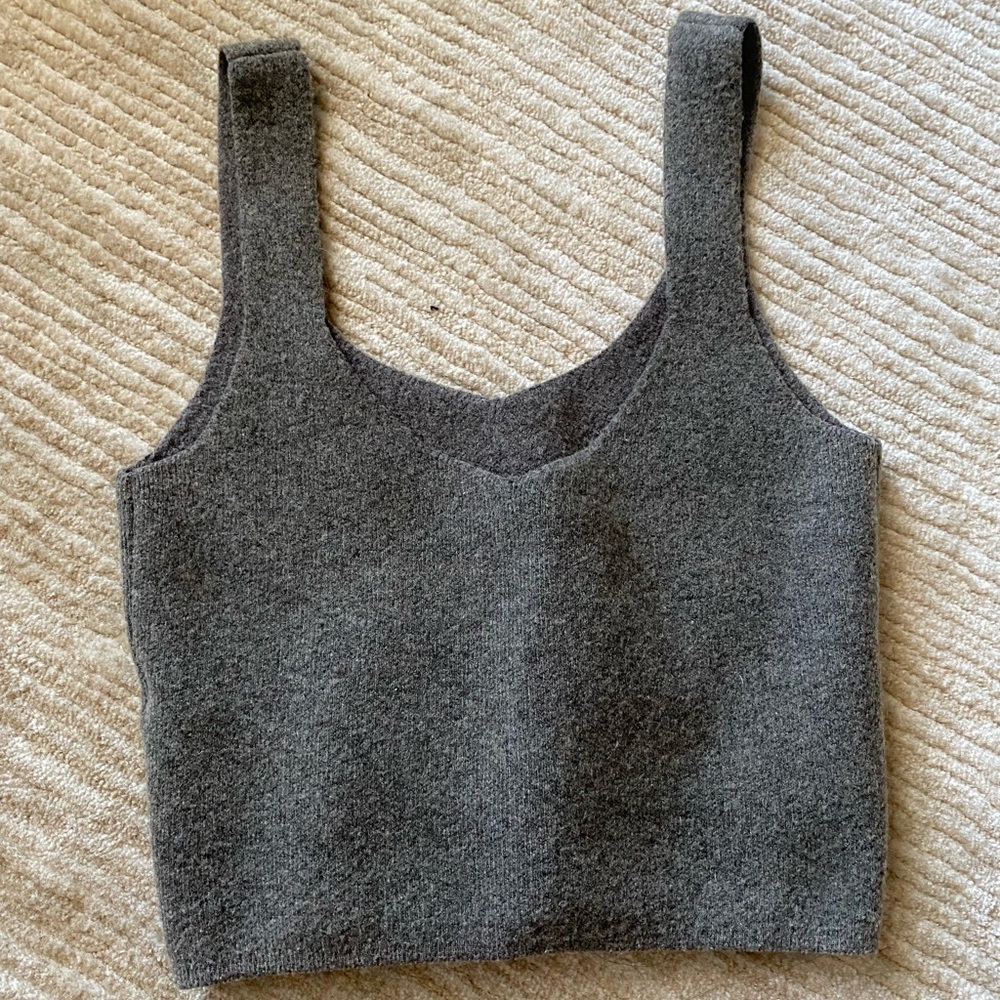 zara sweater tank top